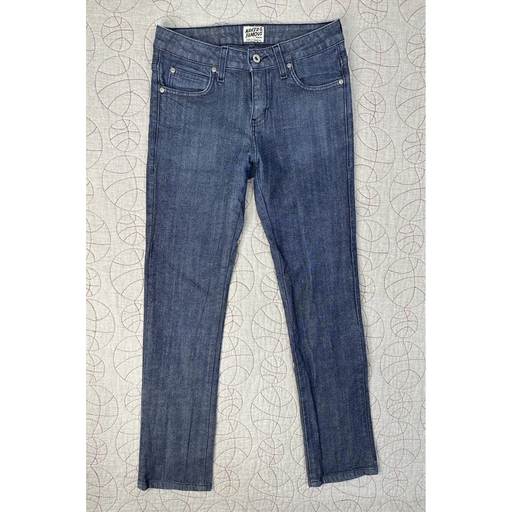 Naked & Famous SKINNY GUY Men's Blue SILK Denim Jeans Straight Leg Size 30
